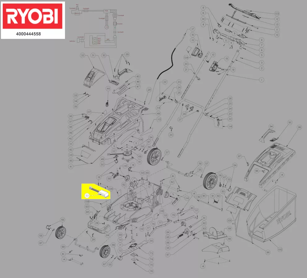 module électronique tondeuse à gazon réf. 5131035640 Ryobi